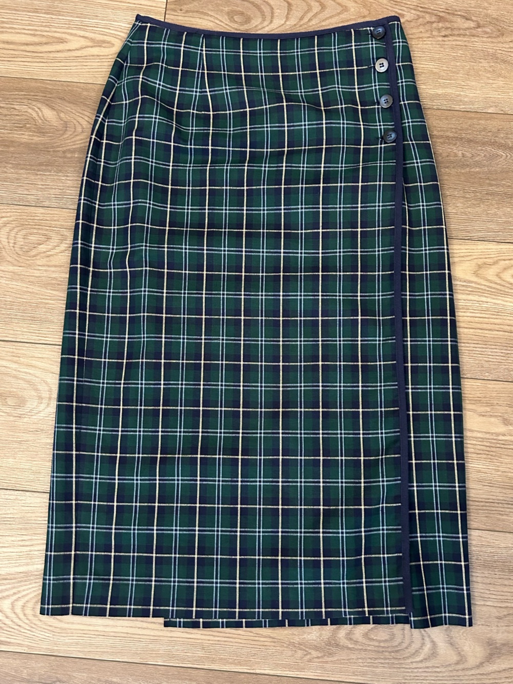 Talbots Petites 10 Green Plaid Skirt Preppy Classic A-Line Schoolcore